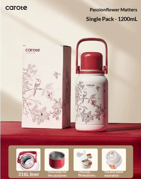 Large Insulated Water Bottle 1200ml Stainless Steel Travel Mug - Multi Color