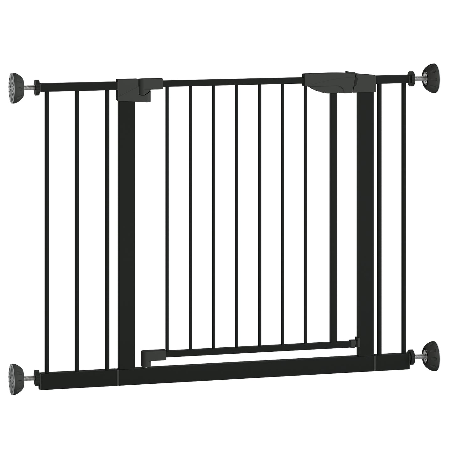 Pressure Mounted Baby Gate with Walk-Through Design - Black