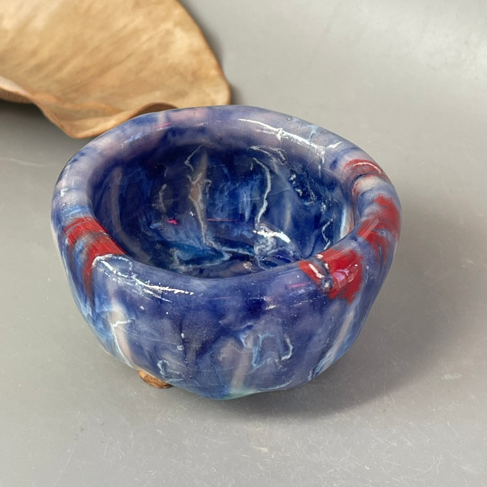Ice Cracked Tea Cup Set - Small Japanese Style Pottery Drinkware with Variations
