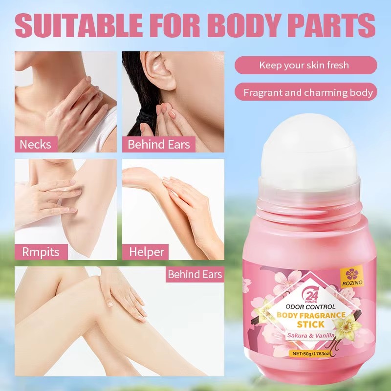 Long-Lasting Roll-On Antiperspirant Deodorant - 50g Portable Pink