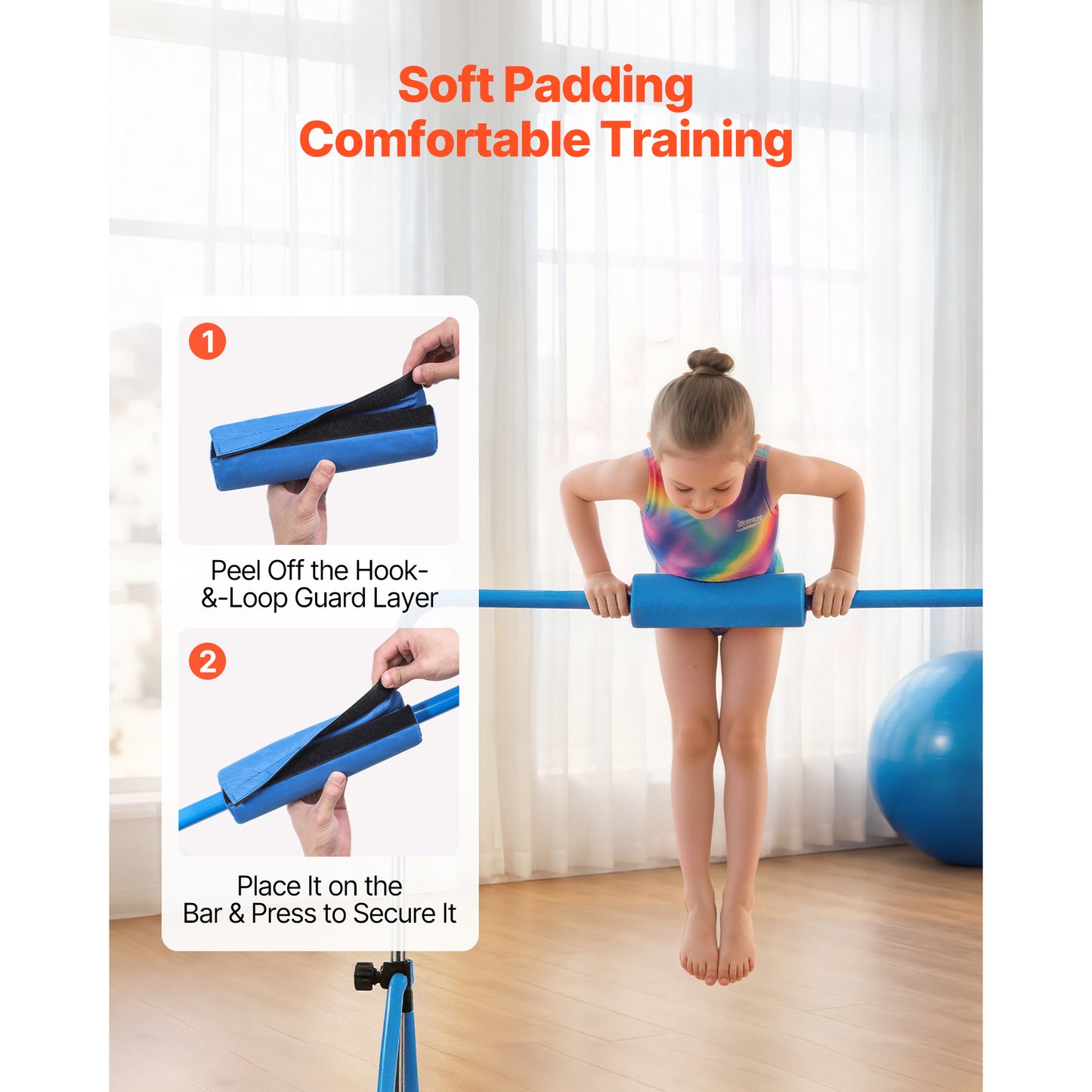 Kids Gymnastic Bars - Adjustable Folding Horizontal Bar for Indoor Outdoor Training