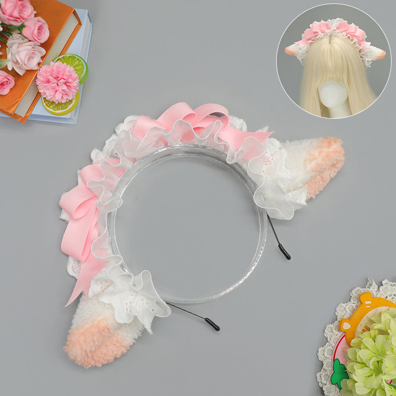 Lolita Sheep Ear Headband - Maid Style Costume Accessory for Party & Dress Up