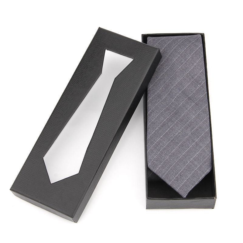 Men's Black Snakeskin Tie Storage Box - Gift Packaging Case