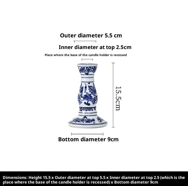 Ceramic Blue-and-White Porcelain Candle Holder - Multiple Sizes & Styles