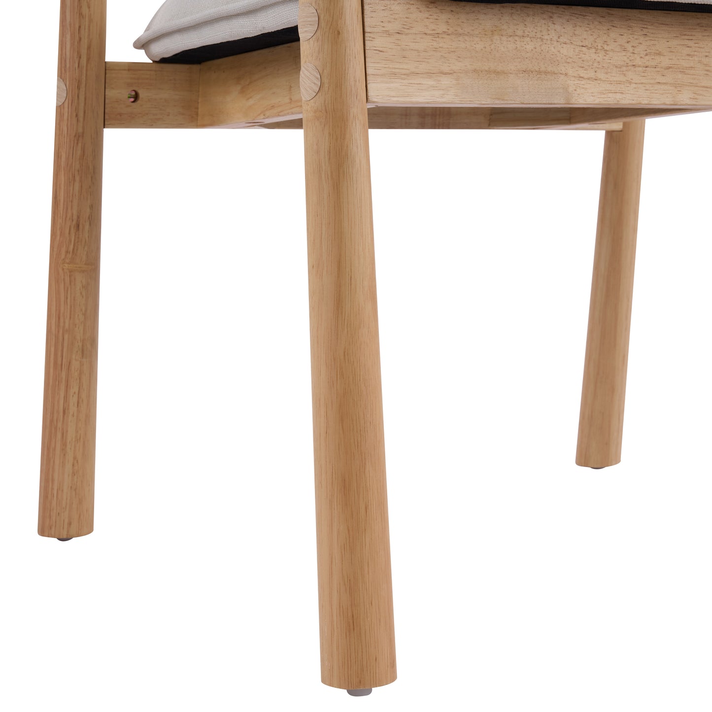 Beige Upholstered Dining Chairs with Curved Back - Set of 2