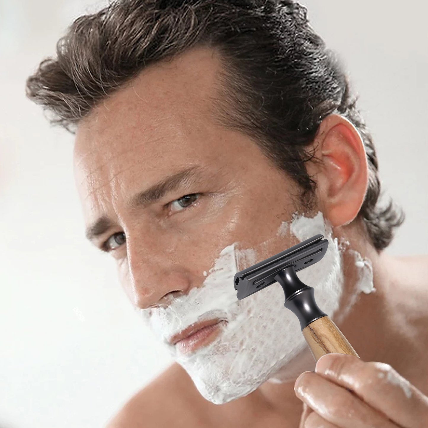 Men's Copper Manual Razor with Metal Shaving Razor Holder - Classic Grooming Tool