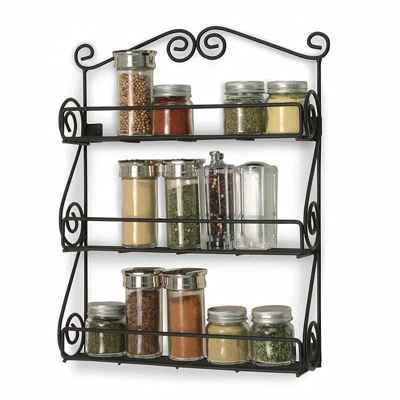 Modern Minimalist Iron Wall Kitchen Storage Rack with 3 Layers
