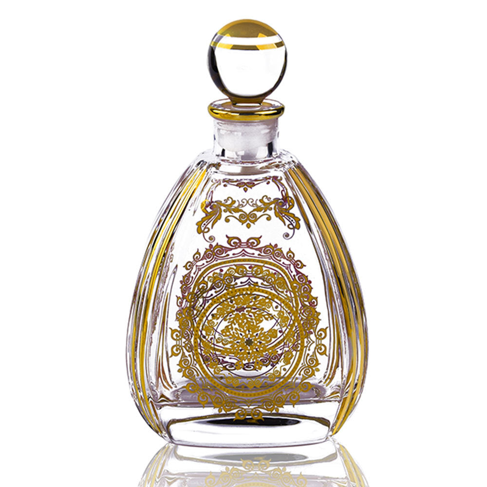 Lux Glass Perfume Bottle with Gold-Stamped Paper, Elegant Home Decor
