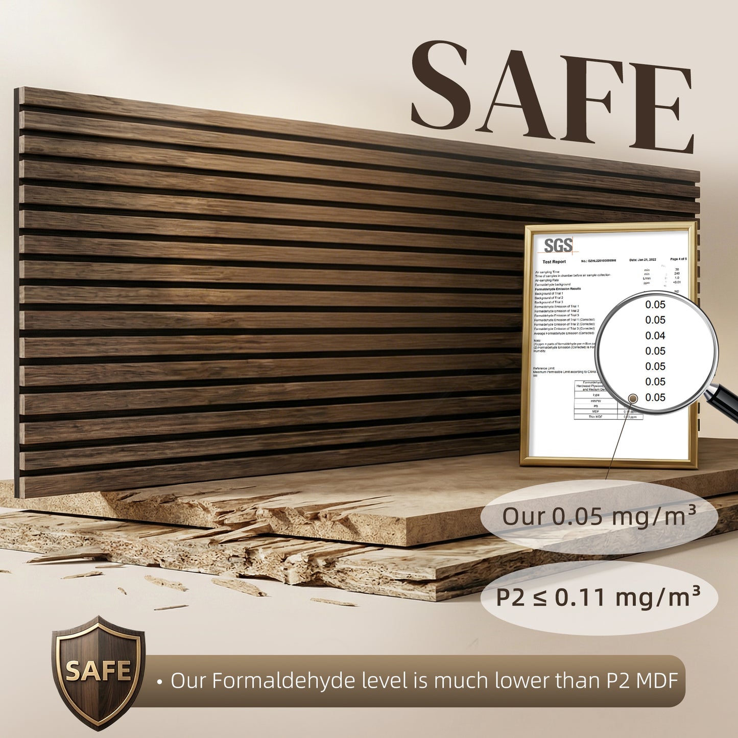 47" x 24" Walnut Acoustic Panels - 4 Pack Sound Absorbing Wall Decor