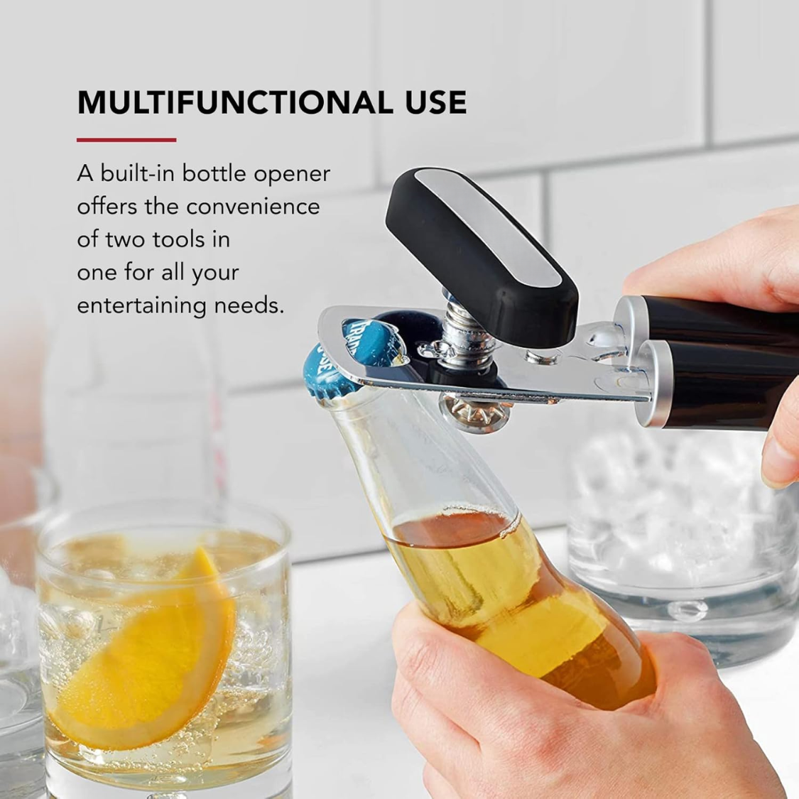 Classic Multifunction Can Opener And Bottle Easy To Use, Razor Sharp