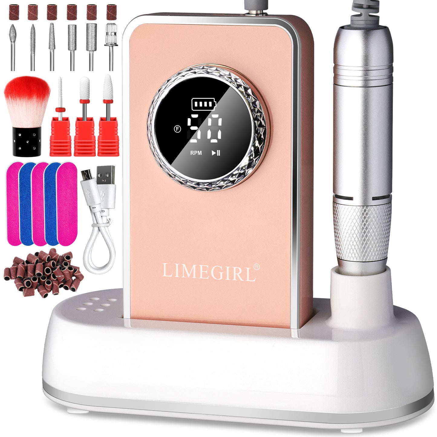 50000RPM Professional Rechargeable Nail Drill Kit for Acrylic & Gel Nails