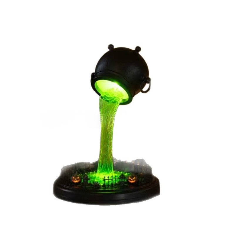 Luminous Witch's Cauldron Lamp Resin Craft Decor - Style A, 25.4cm