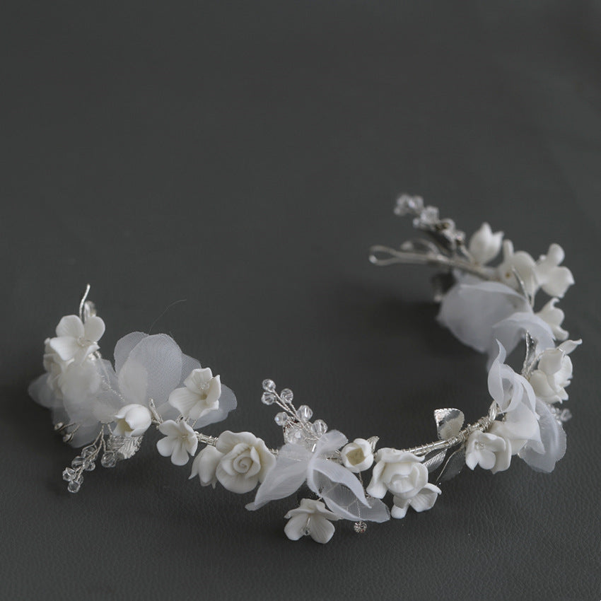 Women's Ceramic Flower Hair Band - Hair Accessories for Women, Elegant Style