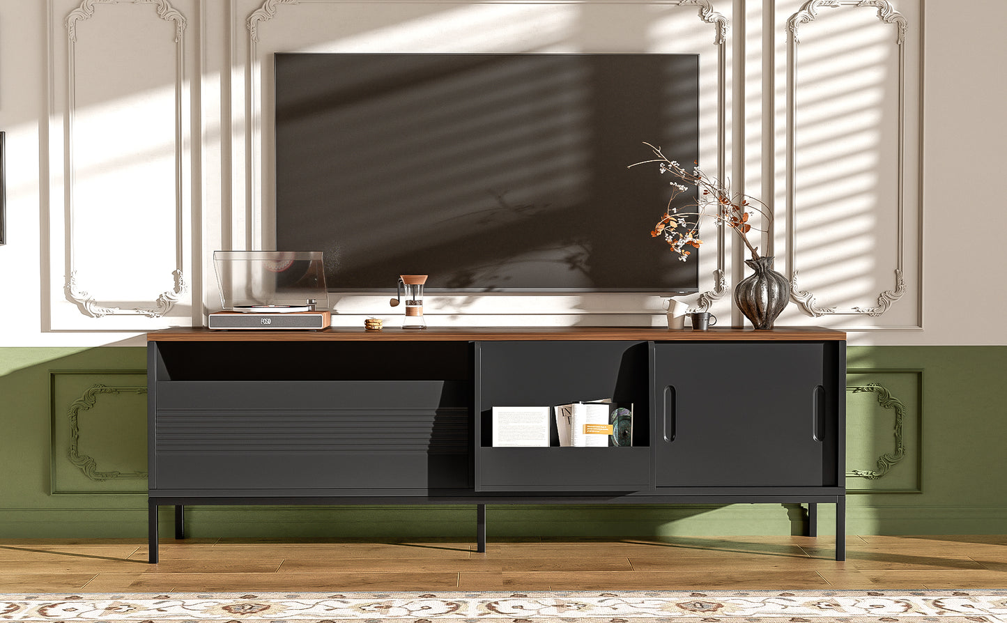 Modern TV Stand for TVs Up to 75 Inches - Black