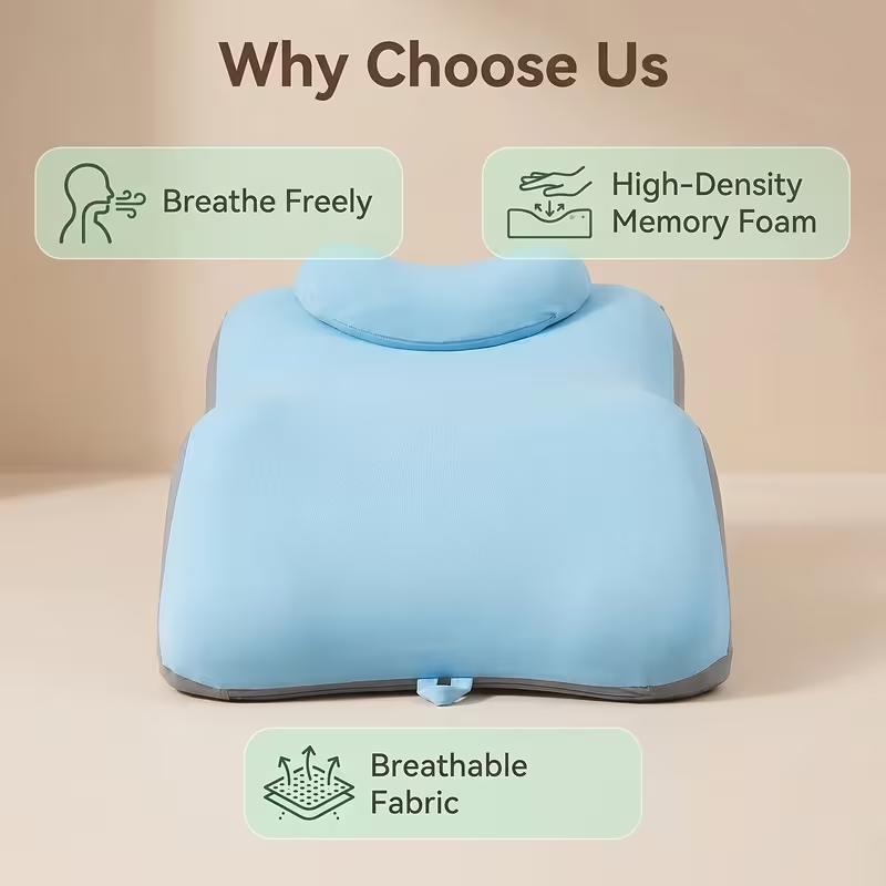 Ergonomic Cotton Pillow - Breathable Back Support for Side & Back Sleepers