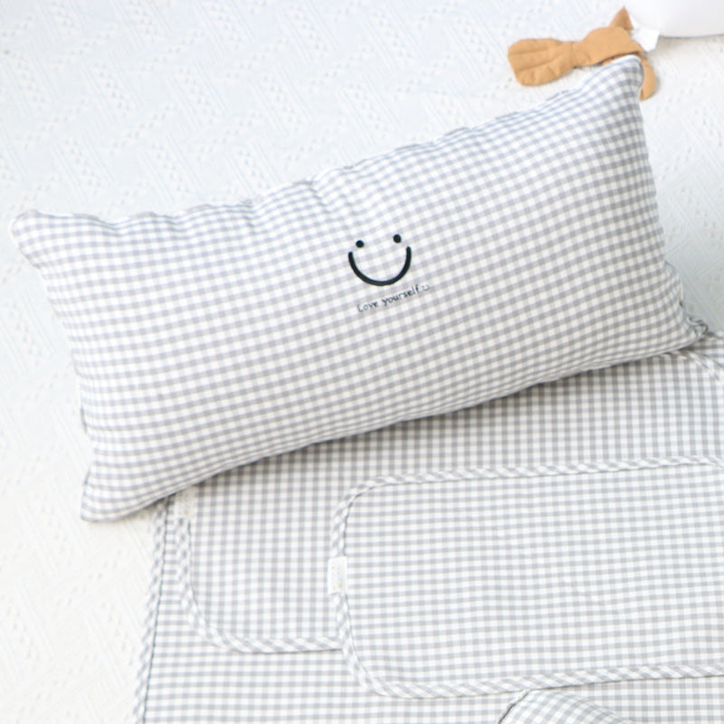 Korean Cotton Bear Embroidery Headboard Pillow - Removable & Washable