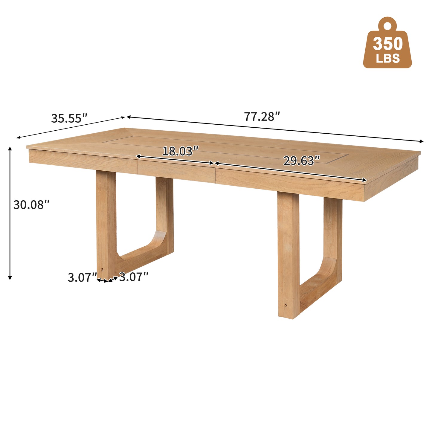 60 -78 Extendable Dining Table, Farmhouse Wooden Kitchen Table With