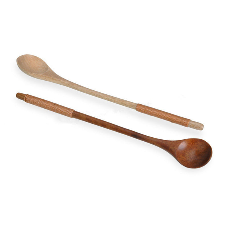 Long Wooden Mixing Spoon for Kitchen Use - Durable & Handcrafted