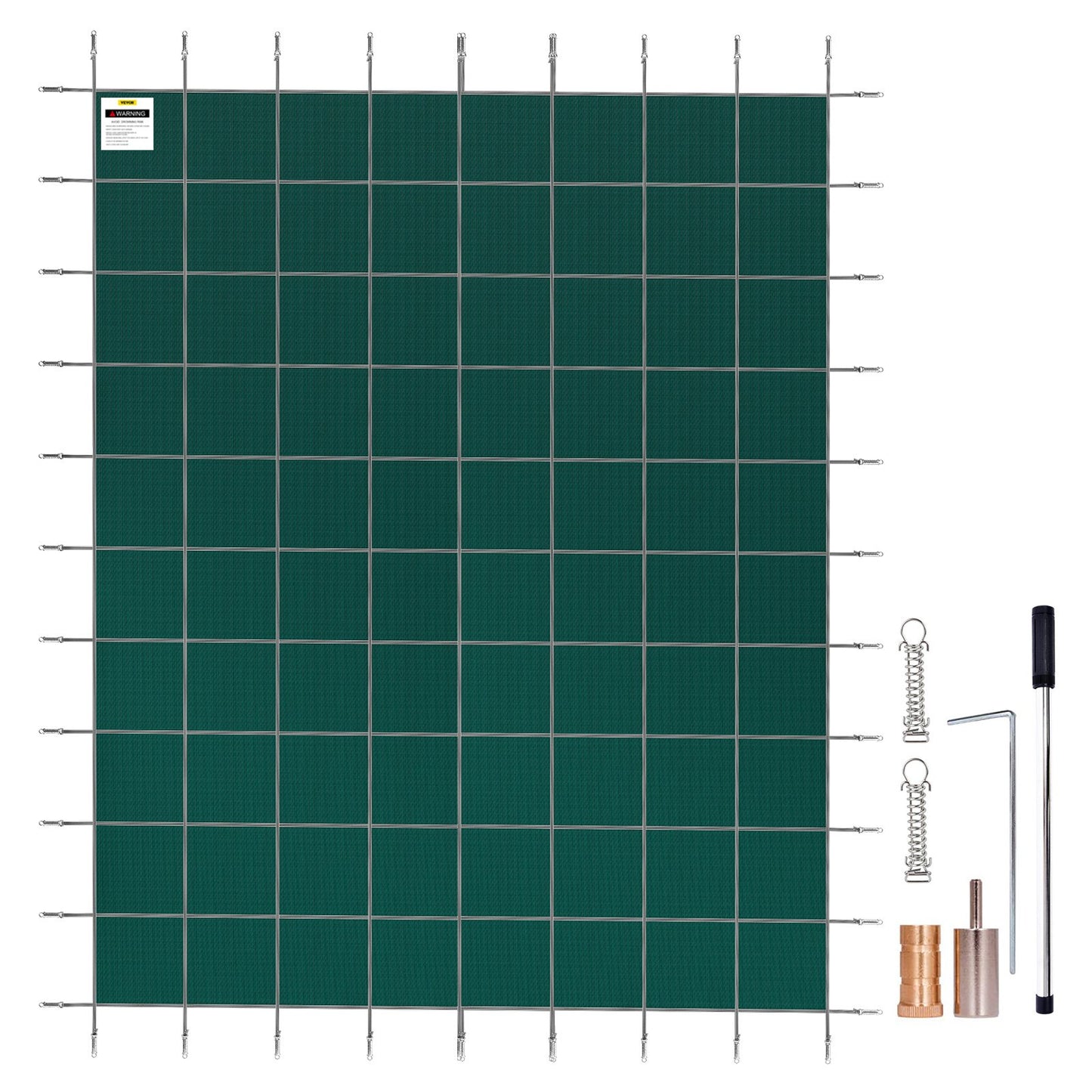 Inground Pool Safety Cover 16x30 ft Rectangular Mesh Winter Pool Cover - Green