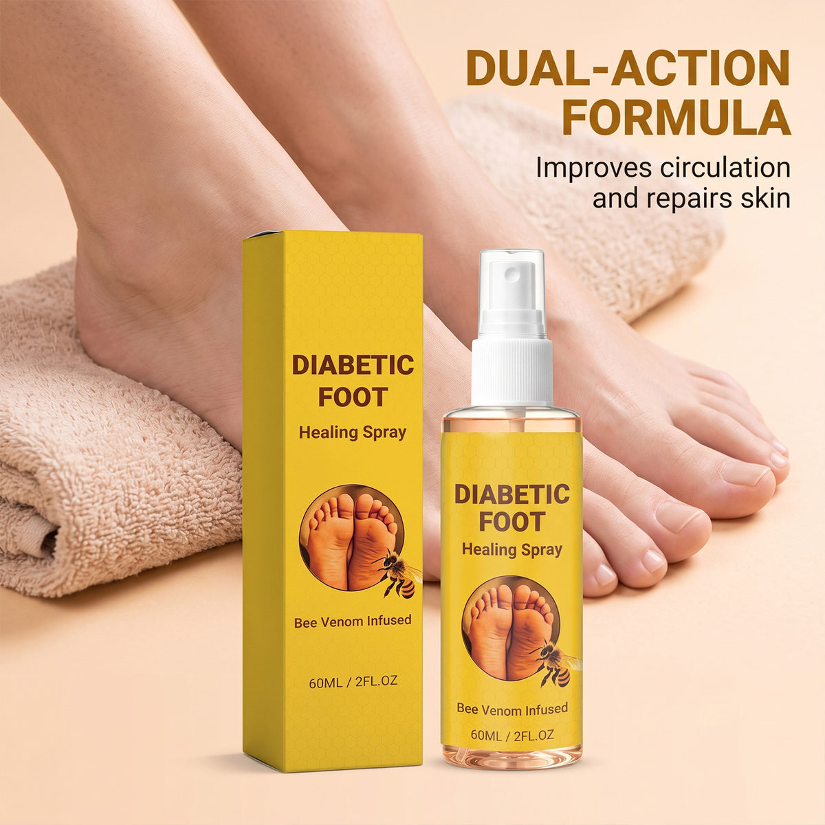 Foot Healing Spray - 60ml Natural Foot Care Treatment for Skin Relief
