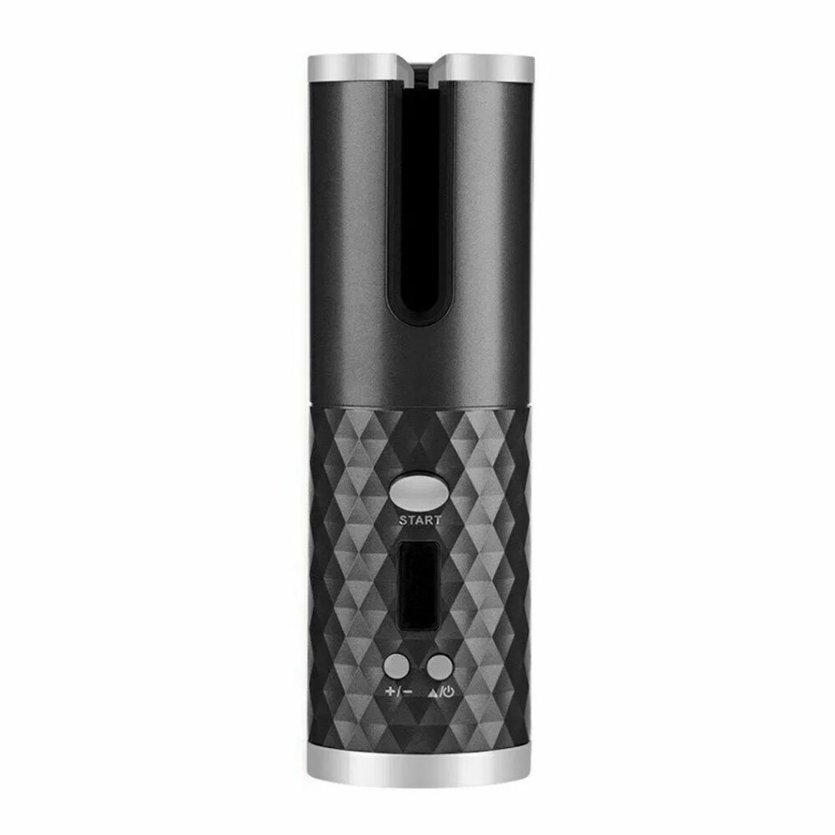 Cordless Auto-Rotating Hair Curler - Ceramic Wireless Curling Iron - Black