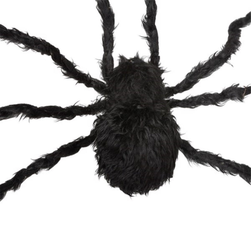 Light-Up Black Spider Decoration with Purple Glowing Legs