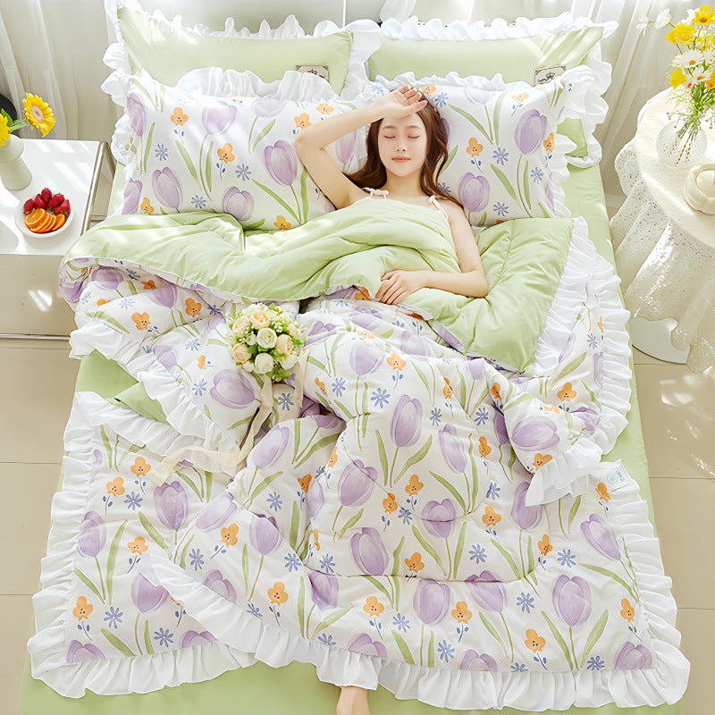 Korean Style Cotton Summer Blanket - Washed Cotton Bedding 200x230cm