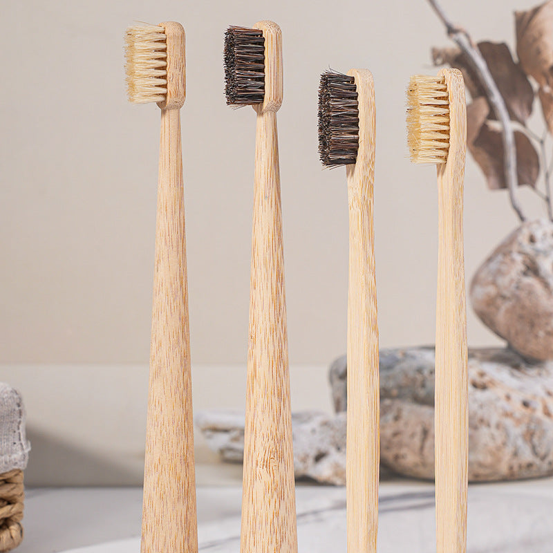 Eco-Friendly Bamboo Toothbrush with Pig & Horse Hair - Degradable & Soft