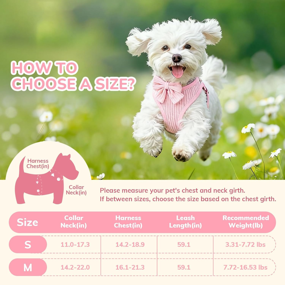 Small Dog Collar Harness and Leash Set Breathable Cotton Adjustable No Pull
