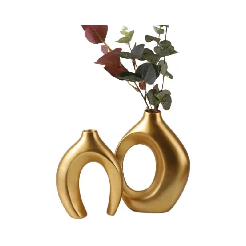 Small Resin Decoration Ornaments Set - Modern Style, Gold White Black