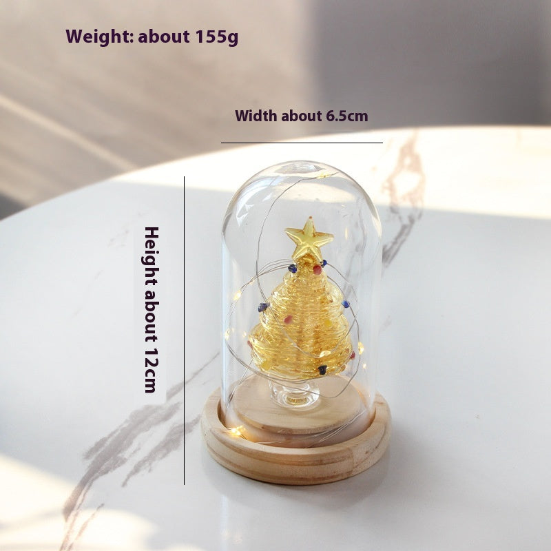 Christmas Winding Wire Glass Craft Decoration with Light - Handmade Festive Ornament