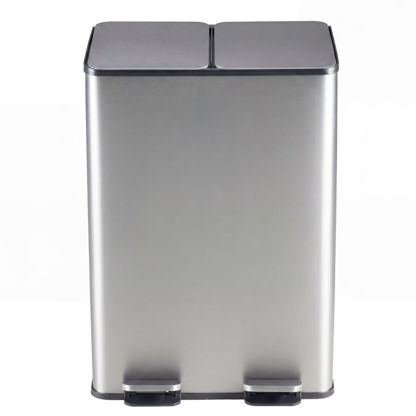 Dual Bin Trash Can, Foot Pedal Kitchen Recycling Bin, Soft-Close Lid