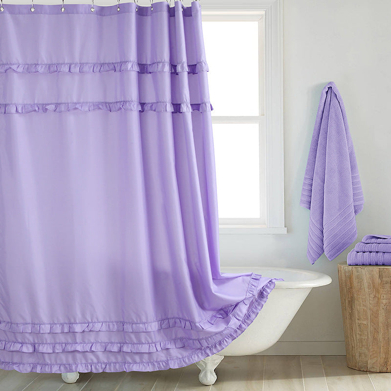 Eco-Friendly Polyester Shower Curtain Thickened Waterproof Bathroom Decor
