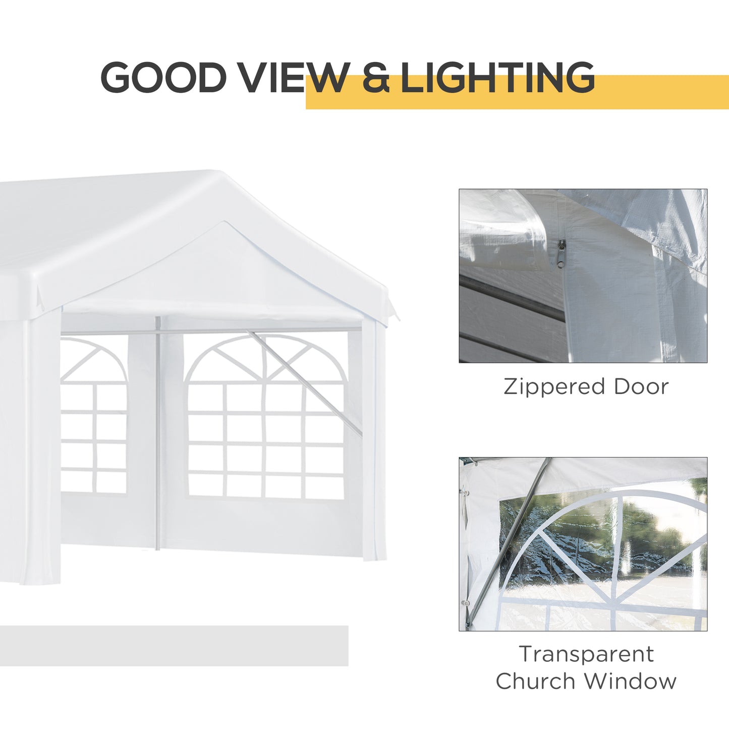 Heavy Duty Outdoor Party Tent 13x26 ft with Sidewalls & Windows