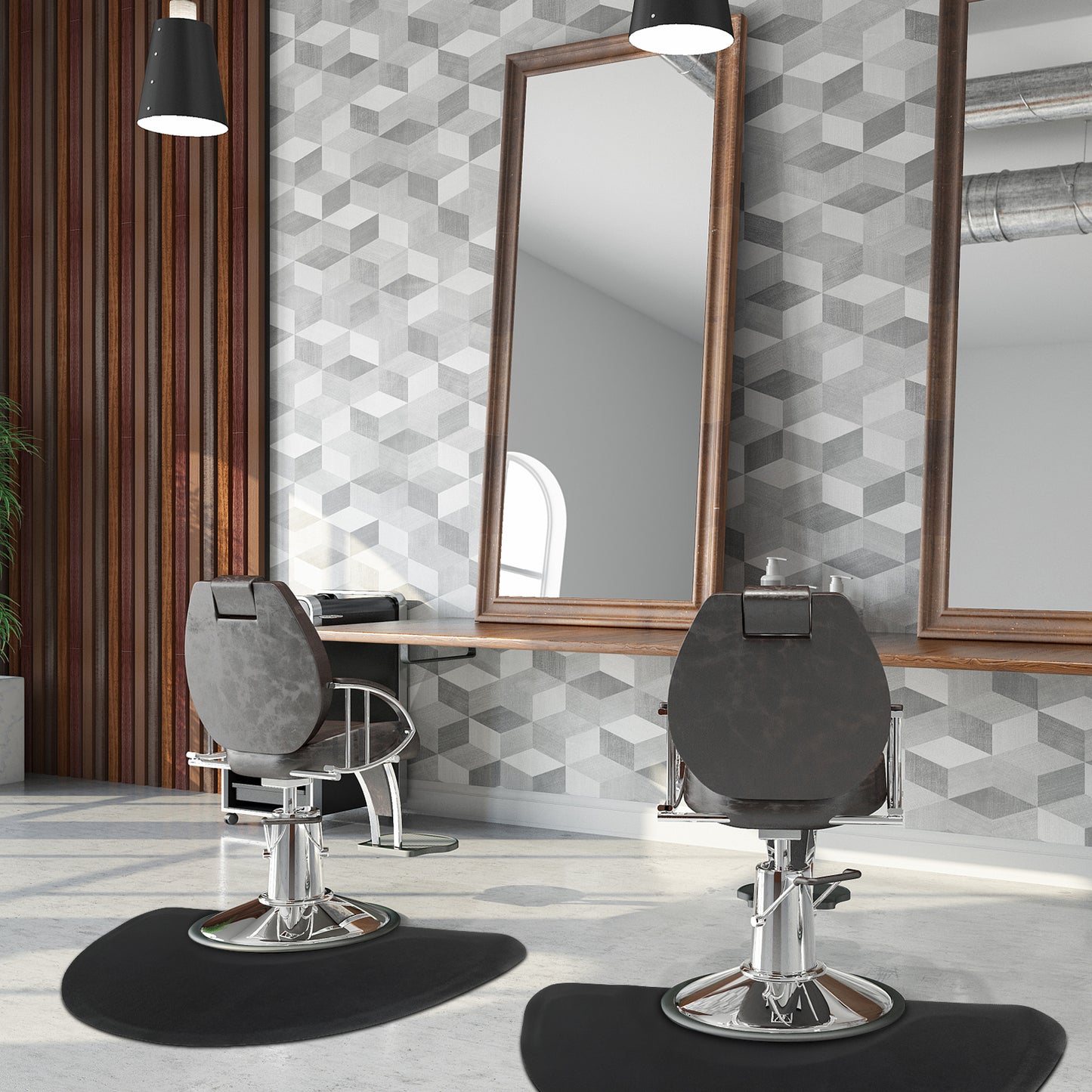 Anti-Fatigue Salon Mat 3ft x 4.5ft - Comfortable PVC Barber Floor Mat
