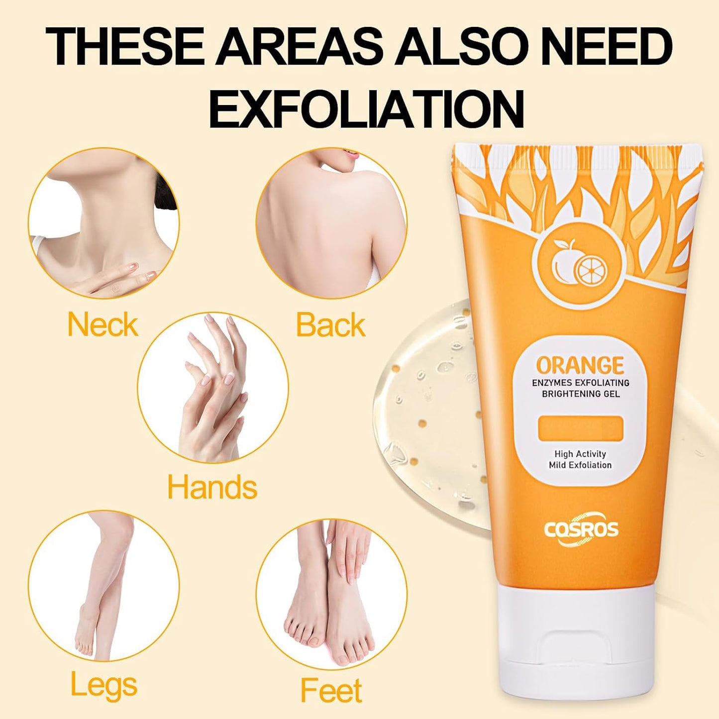 Orange Exfoliating Gel Scrub for Face and Body - Deep Pore Cleansing