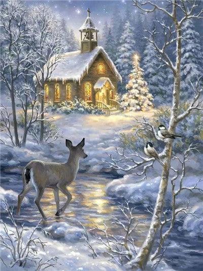 Diamond Painting Mosaic Kit Autumn Landscape - Full Drill Cross Stitch Art