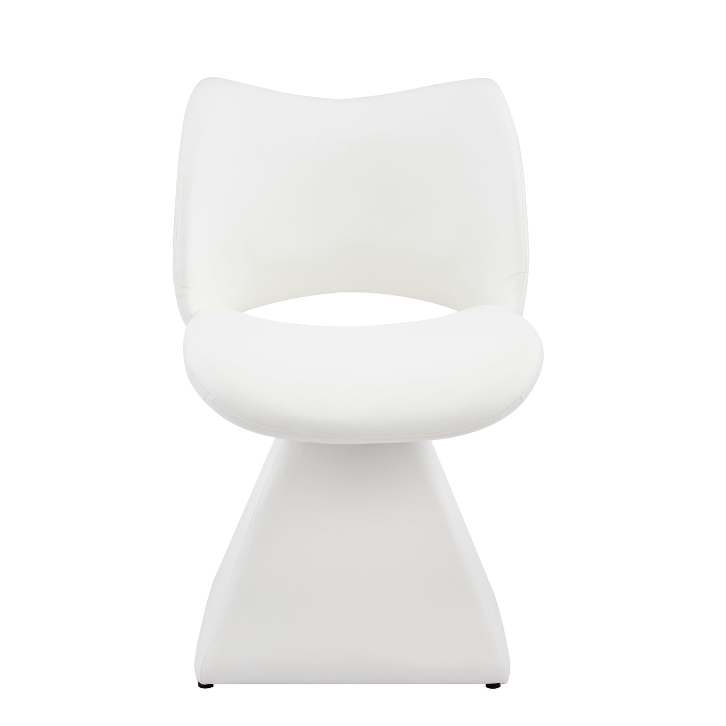 White Swivel Dining Chair - Modern High-Back Design