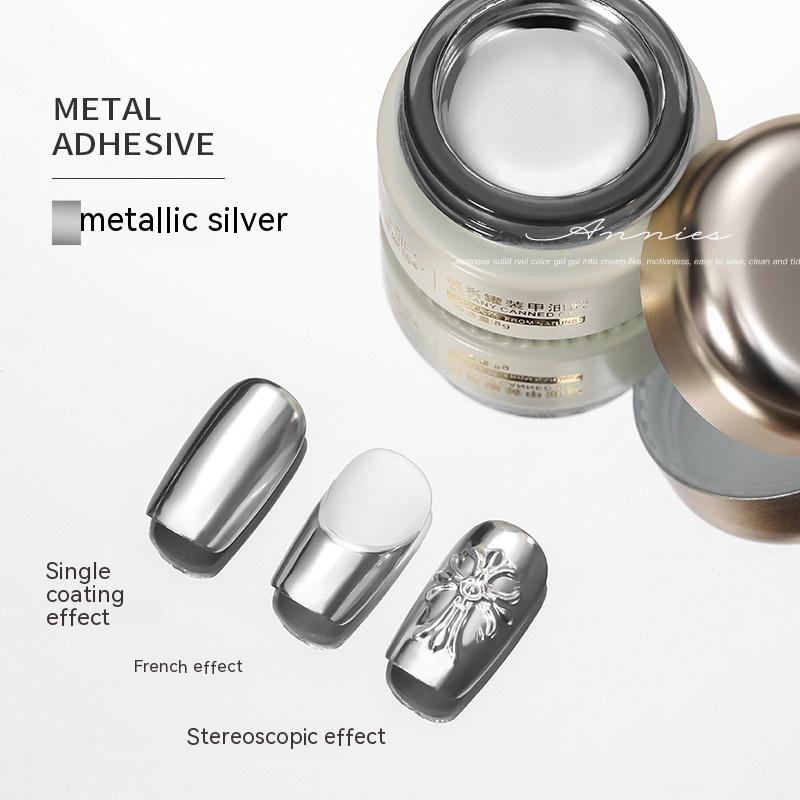 Manicure Metallic Nail Glue Gold Silver French Art Adhesive 8G