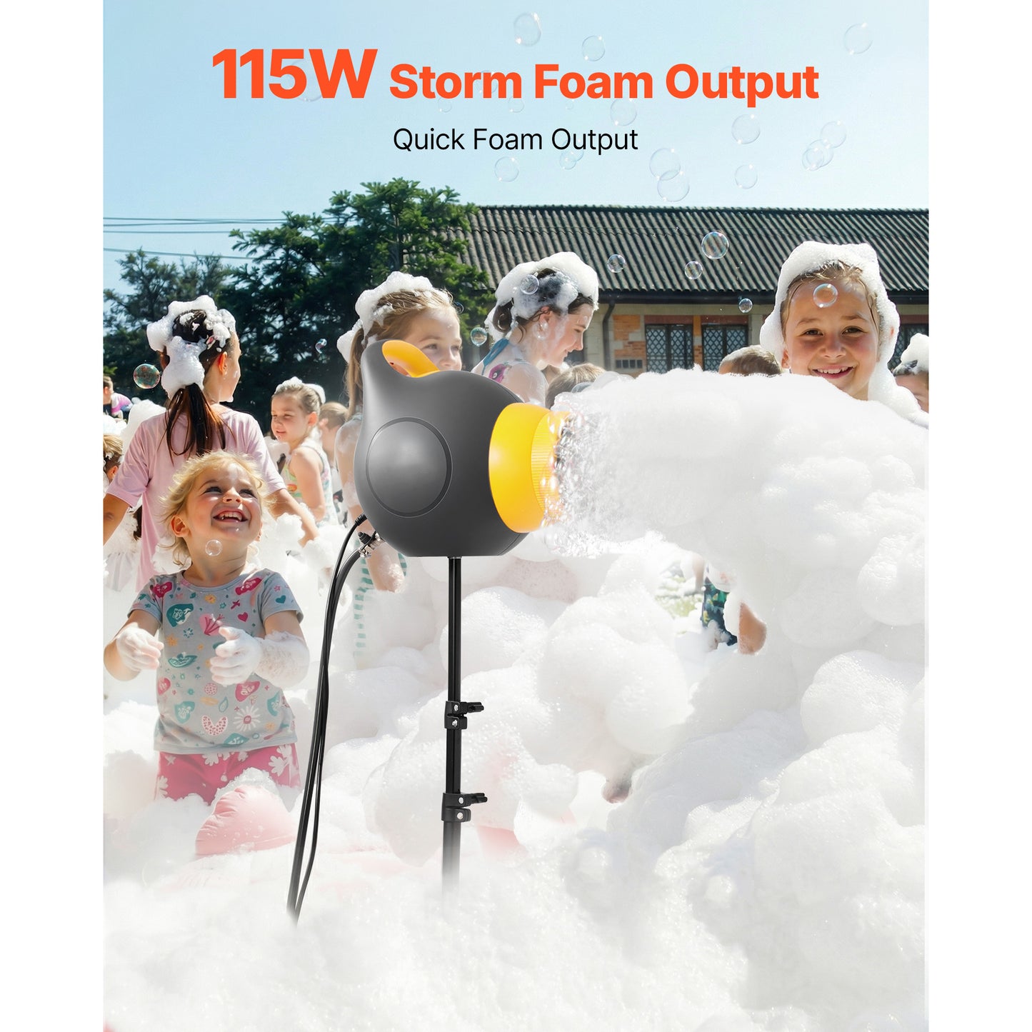 Portable Foam Party Machine 115W with Tripod Stand for Outdoor Events & Pool Fun