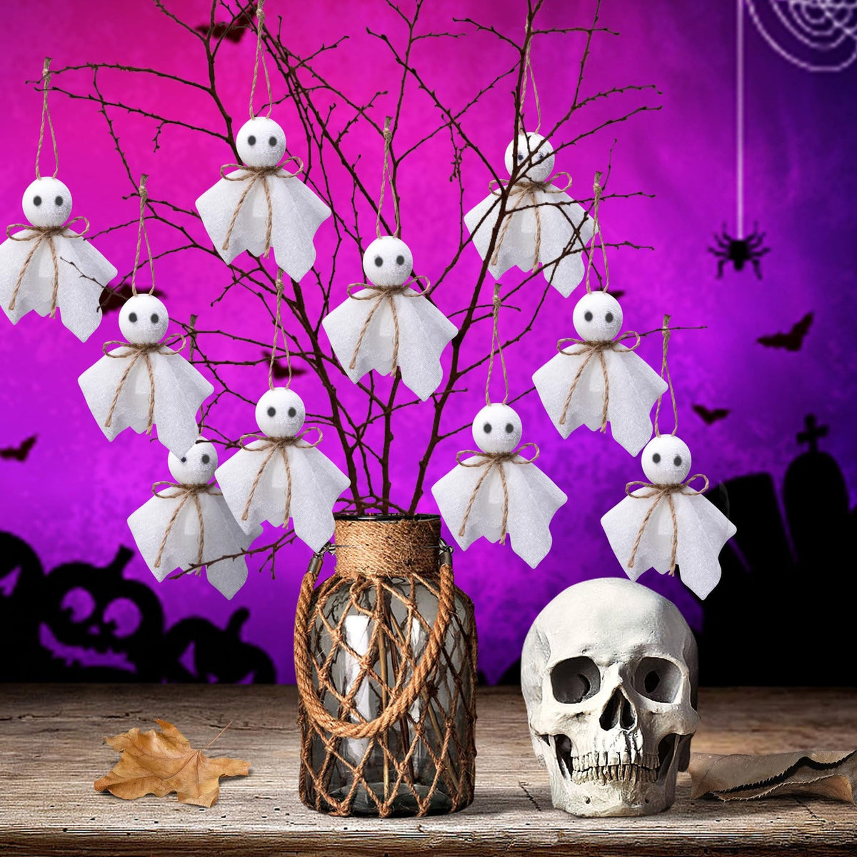 Halloween Ghost Decorations - 16 Piece Set for Spooky Atmosphere