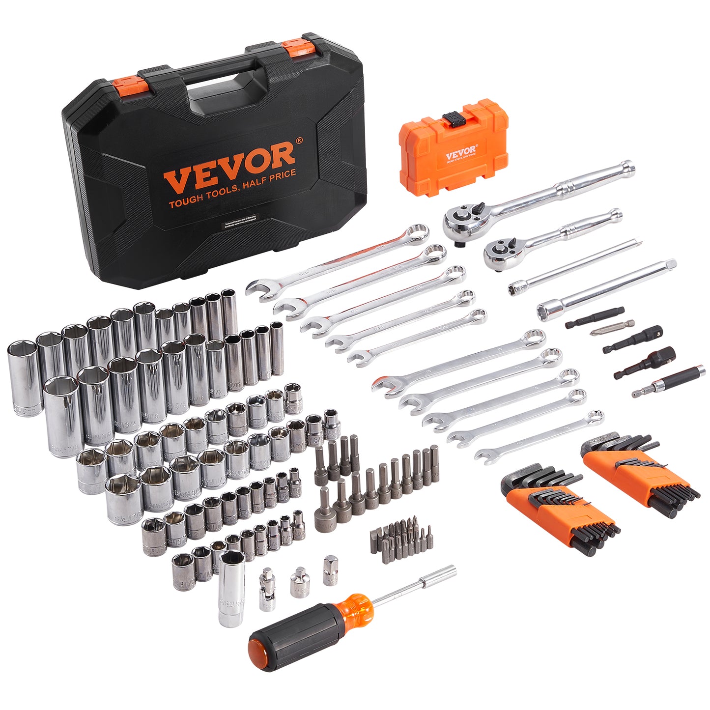 145-Piece Mechanic Tool Set with Sockets Wrenches and Storage Case