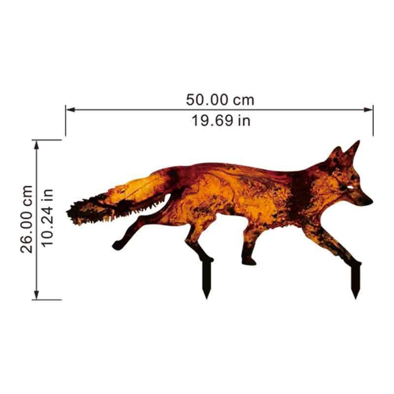 Outdoor Fox Resin Decor Plug-in Animal Statue - Large, Medium, Small