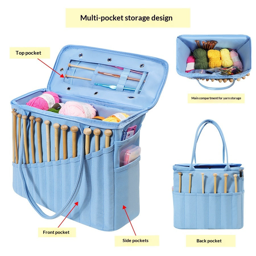 Large-Capacity Crochet Organizer Tote for Travel & Outdoor Storage