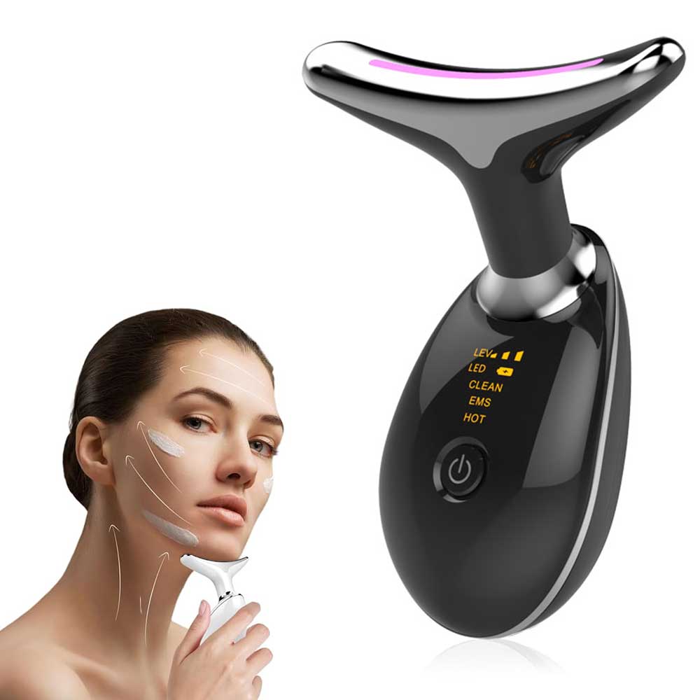 LED Neck and Face Massager, Facial Sculpting Tool with Vibration