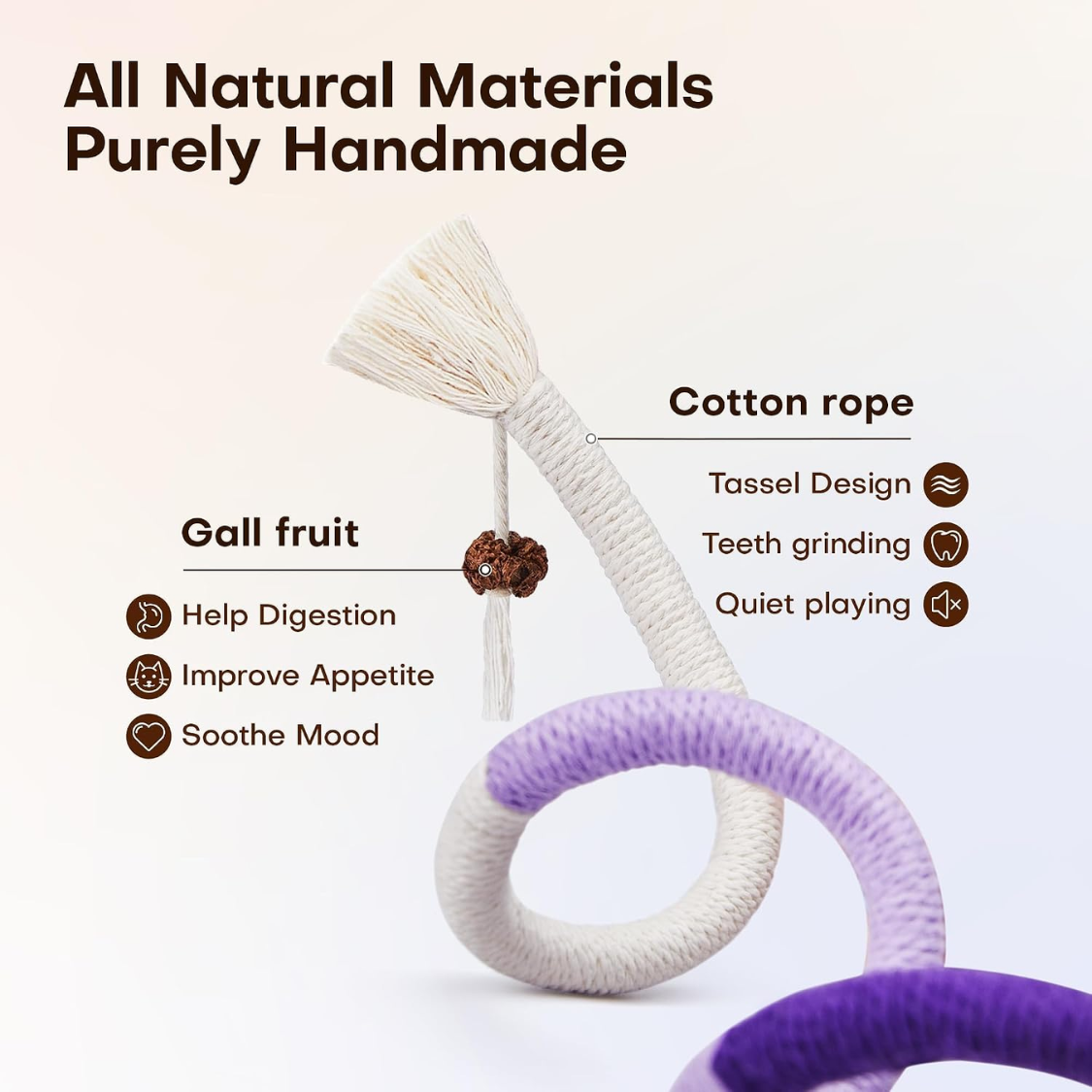 Multicolor Cat Chew Ropes with Refillable Natural Catnip - Teething & Dental Care Toys
