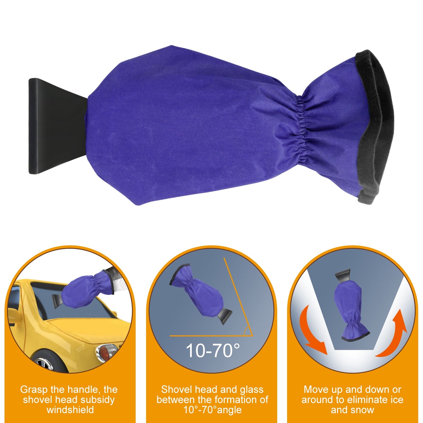 Ice Scraper Glove with Fleece Lining - Winter Car Accessory