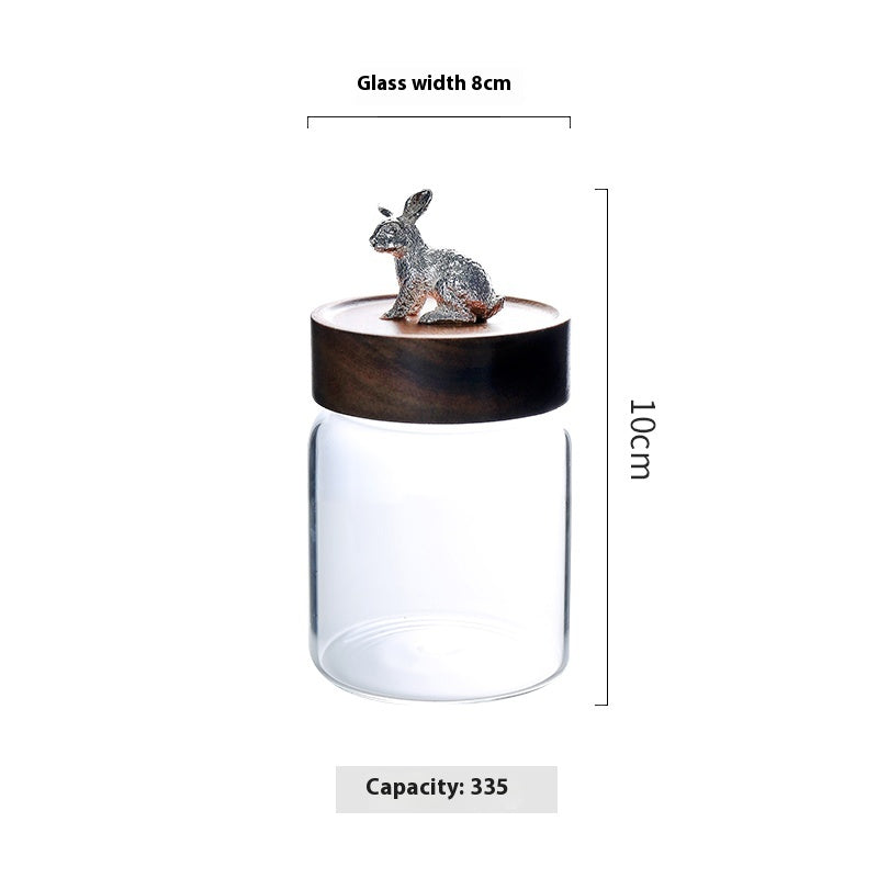 Luxury Glass Sealed Can Tea Pot with Household Storage Jar