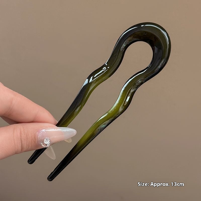 Acrylic Women's Hairpin Back Updo Pin Geometric Retro Style Hair Accessory