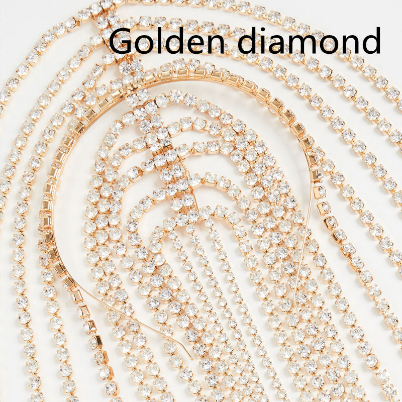 Crystal Studded Headband - Geometric Alloy